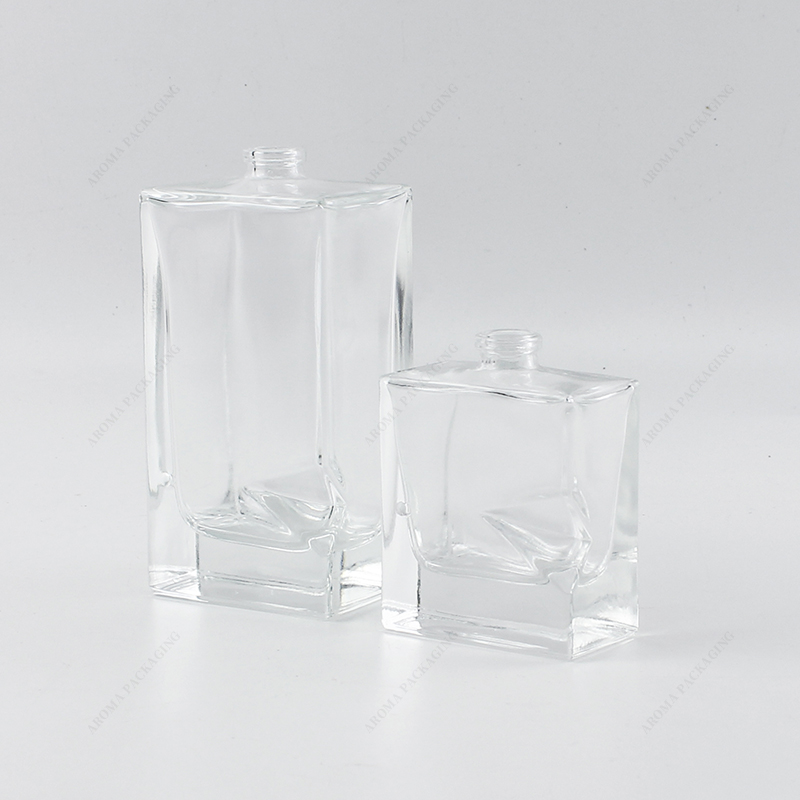 Square Glass Perfume Bottle With Metal Pump